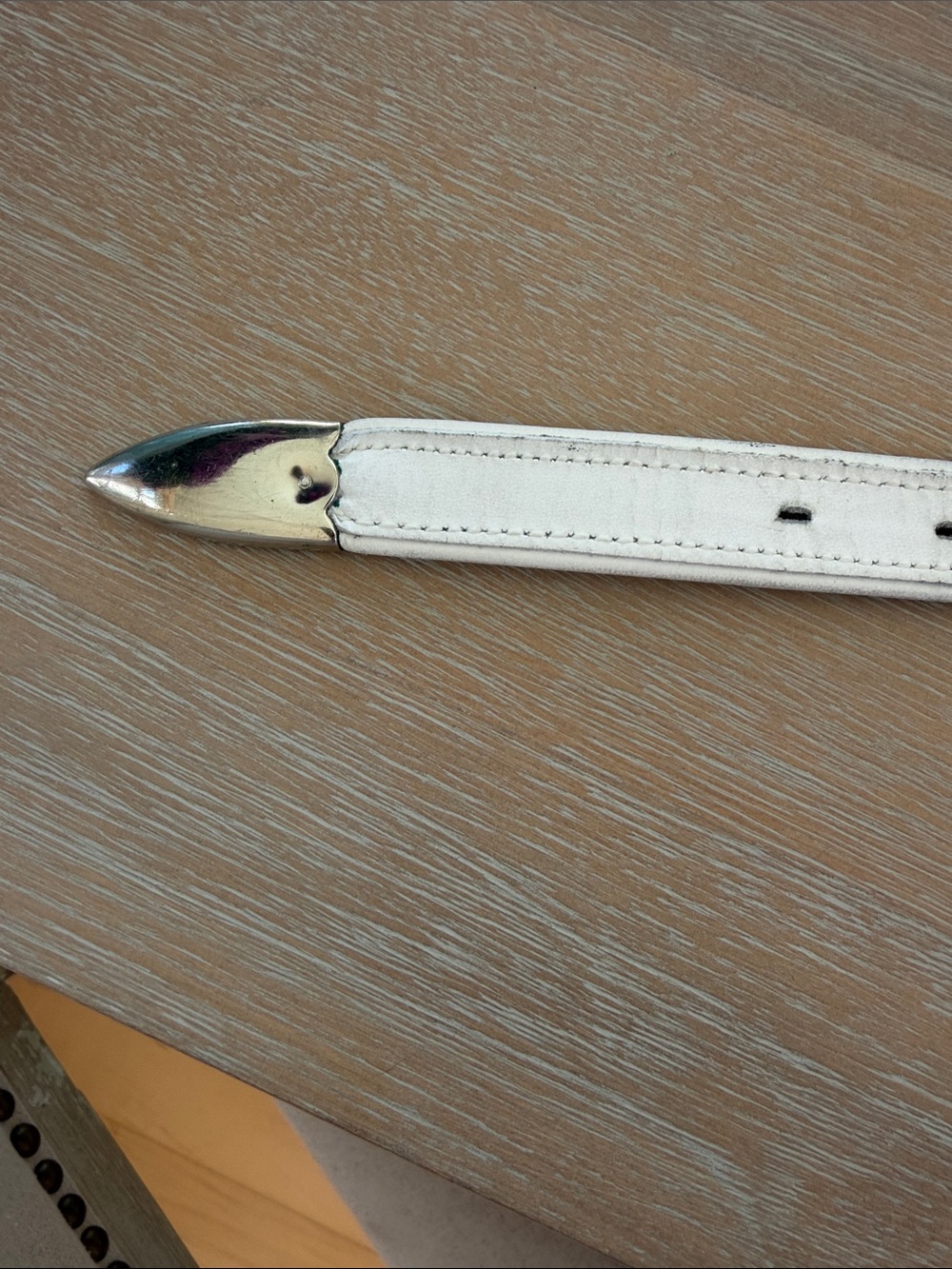 Al Beres White Beaded Braided Leather Belt - Picture 4 of 9